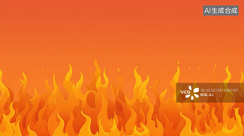 【AI数字艺术】火焰燃烧的橙色背景图片素材
