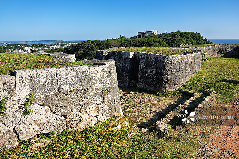 日本冲绳县宇流麻市，世界文化遗产胜连城迹图片素材