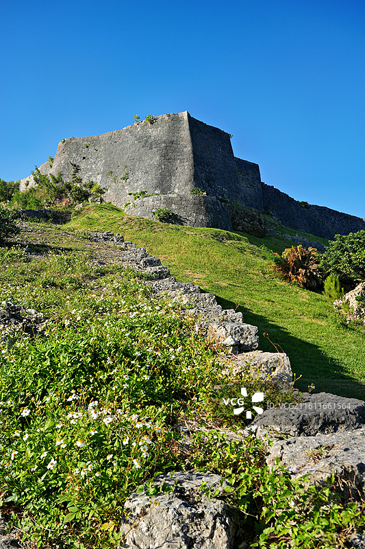 日本冲绳县宇流麻市，世界文化遗产胜连城迹图片素材
