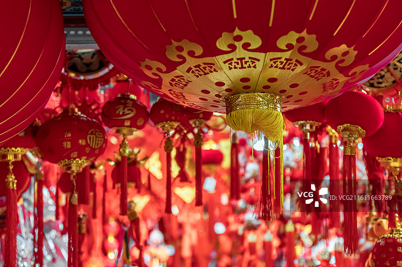 新春题材，福字，灯笼，除夕，年货节，中国年，春联，对联图片素材