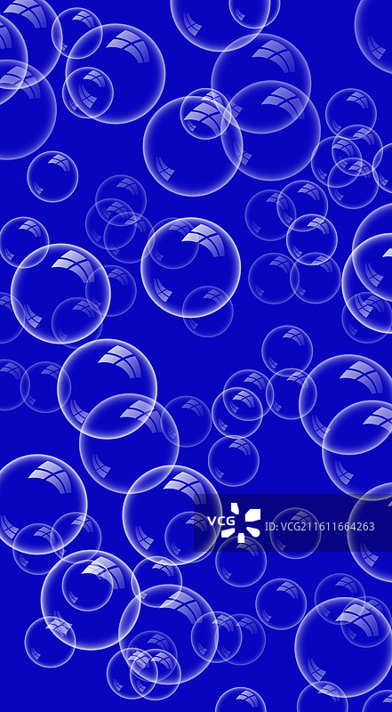 蓝色的背景上的肥皂泡图片素材