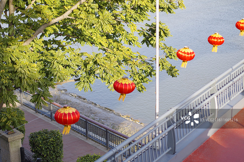 福州江心公园的节日灯笼图片素材