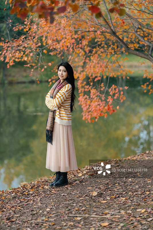 浐灞湿地公园秋天肖像摄影图片素材