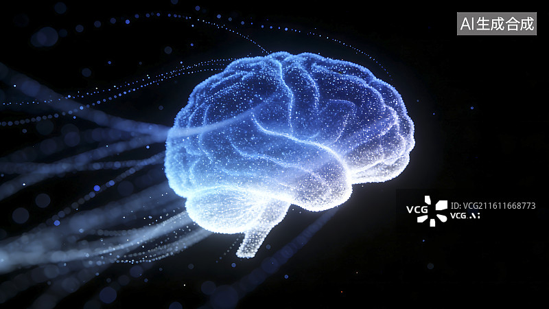 【AI数字艺术】数字大脑神经网络可视化图片素材