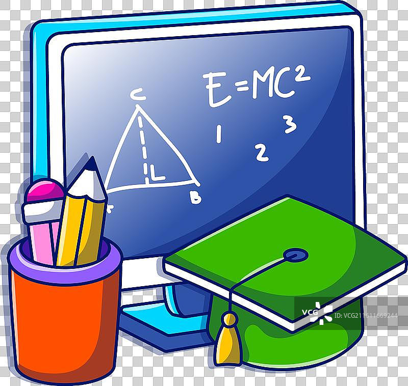 手绘电脑电子学习涂鸦图片素材