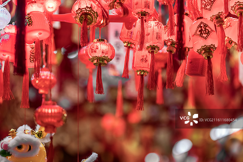 新春题材，福字，灯笼，除夕，年货节，中国年，春联，对联图片素材