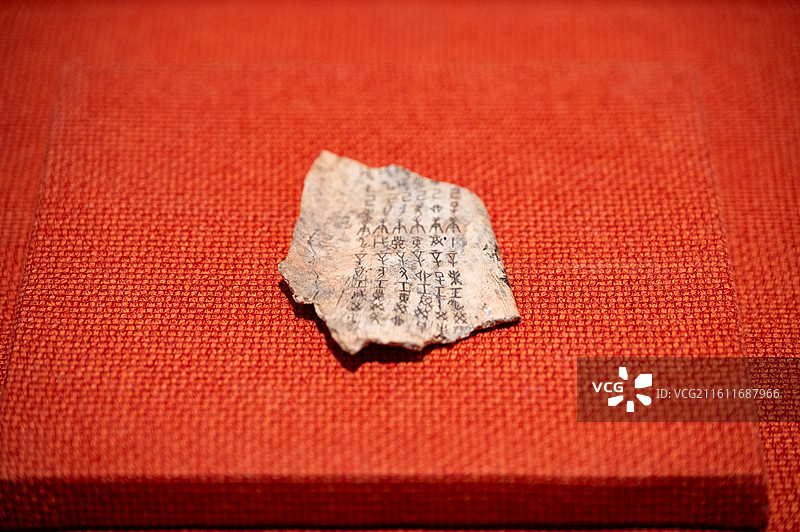 天津博物馆 蛇年生肖文物展 商 帝乙、帝辛 干支刻辞骨图片素材