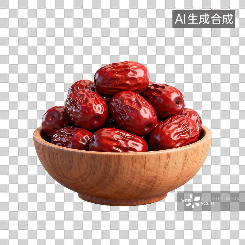【AI数字艺术】3D二十四节气立冬轻拟物红枣大枣元素图片素材