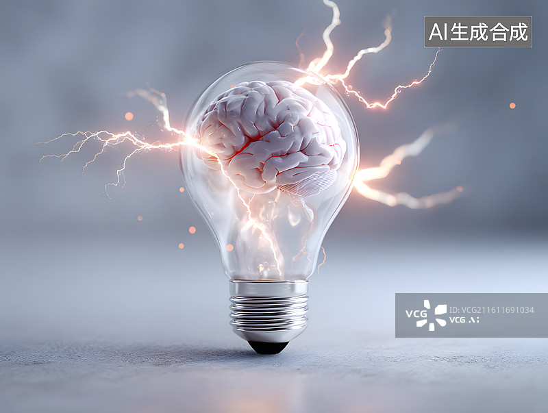 【AI数字艺术】大脑迸发灵感图片素材