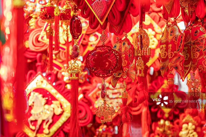 新春题材，福字，灯笼，除夕，年货节，中国年，春联，对联图片素材