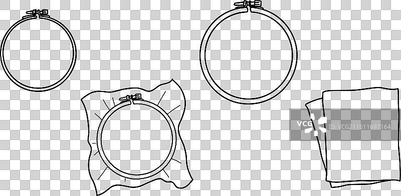 刺绣圈与帆布或一块布图片素材