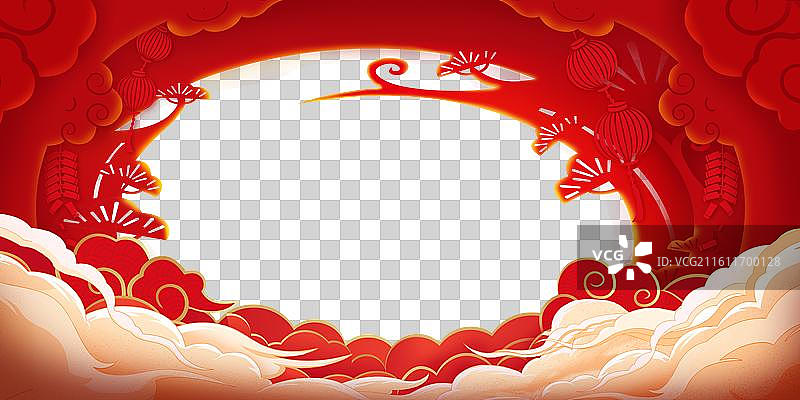 中国传统节日新年春节2026马年剪纸剪影插画图片素材