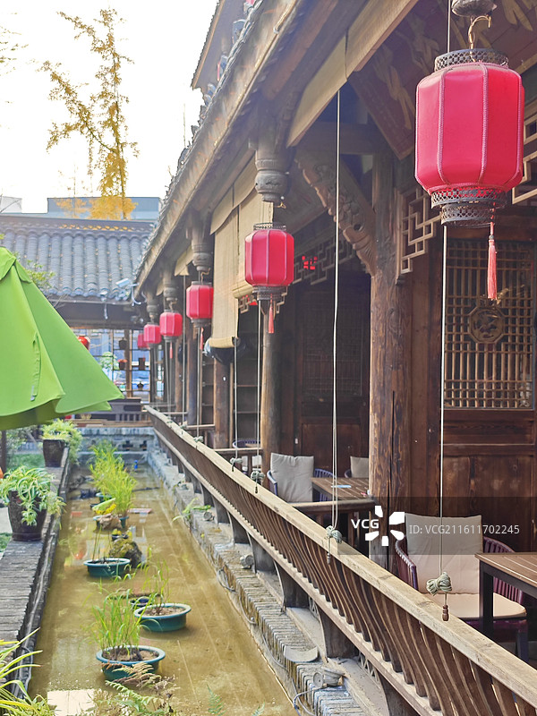 美食庭院式川菜图片素材