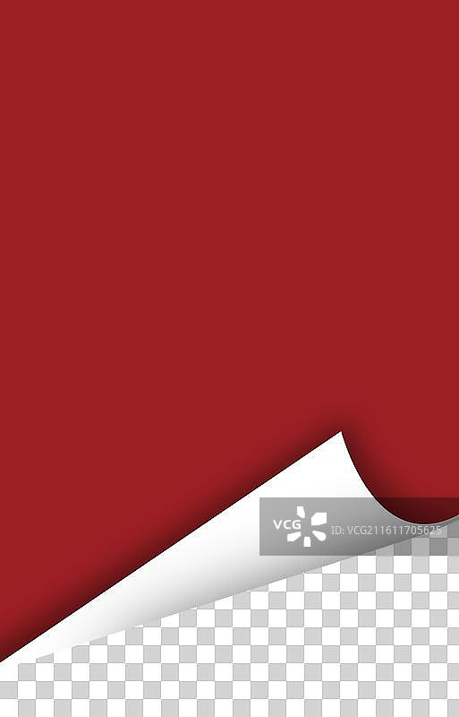 红色卷起的纸张 电商促销元素图片素材