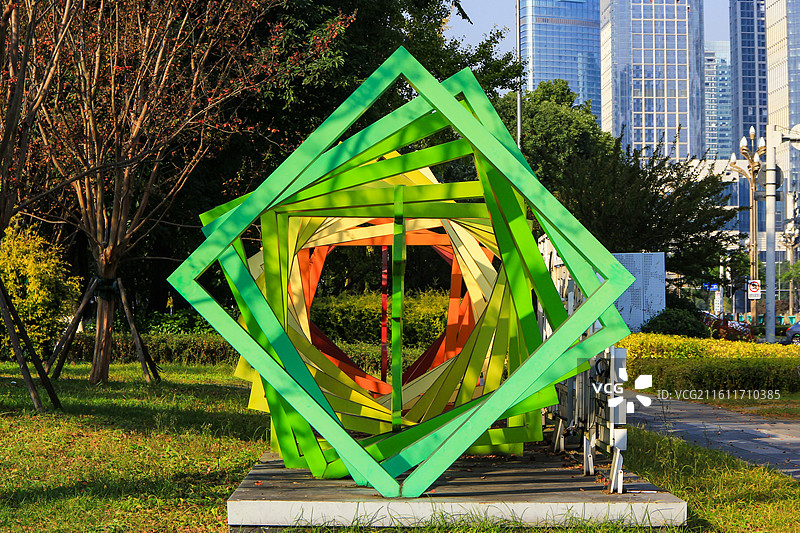 成都城市绿道装饰雕塑图片素材