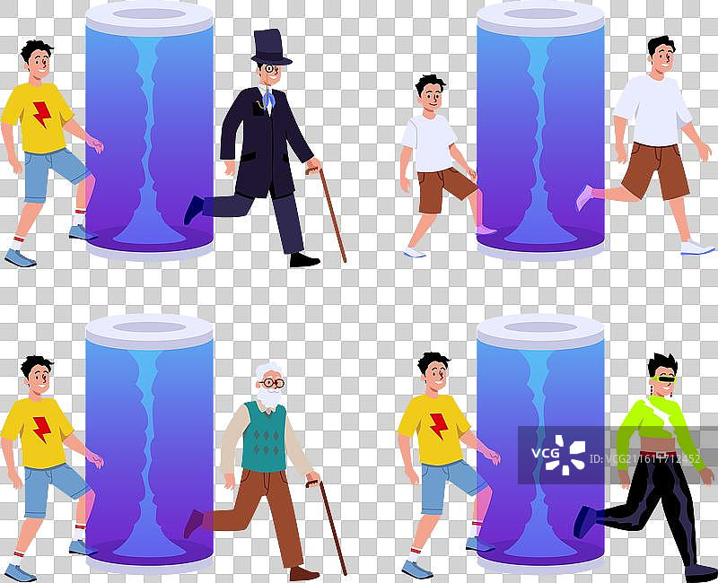 时间旅行角色变形套装图片素材