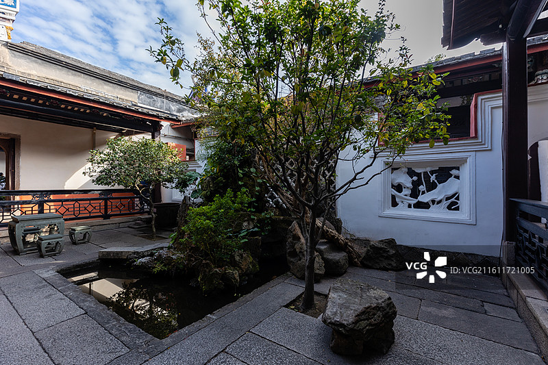 福州市林则徐纪念馆的福建古厝建筑环境局部特写图片素材