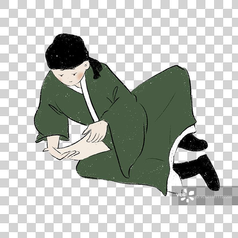 杜甫IP插画图片素材