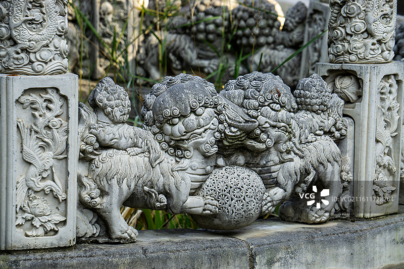 建筑石雕艺术石狮子图片素材