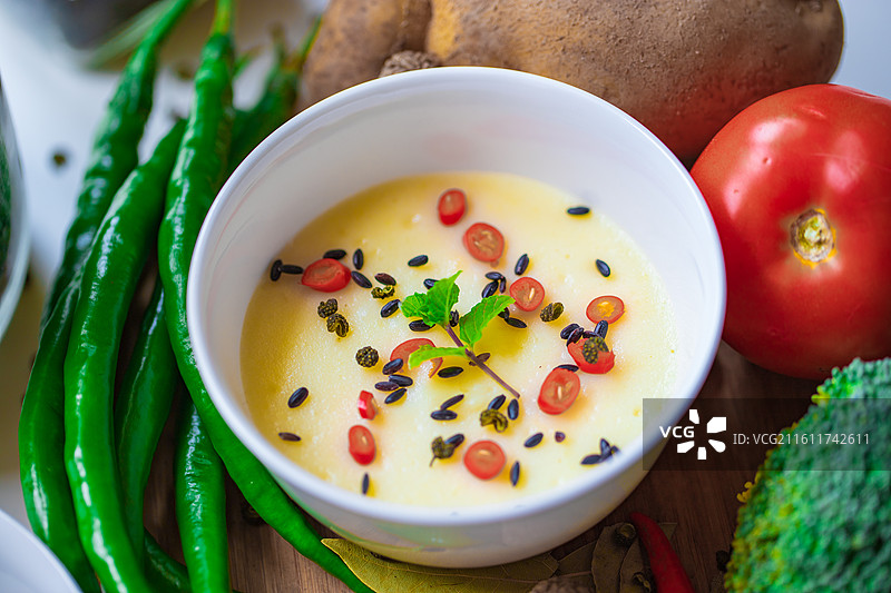 营养早餐蔬菜蛋羹图片素材