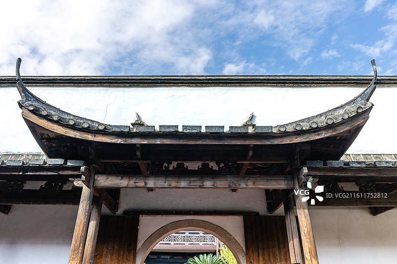 福州市林则徐纪念馆的福建古厝建筑环境局部特写图片素材