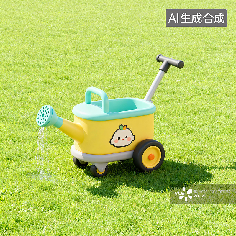 【AI数字艺术】浇水车 3月植树节插画图片素材