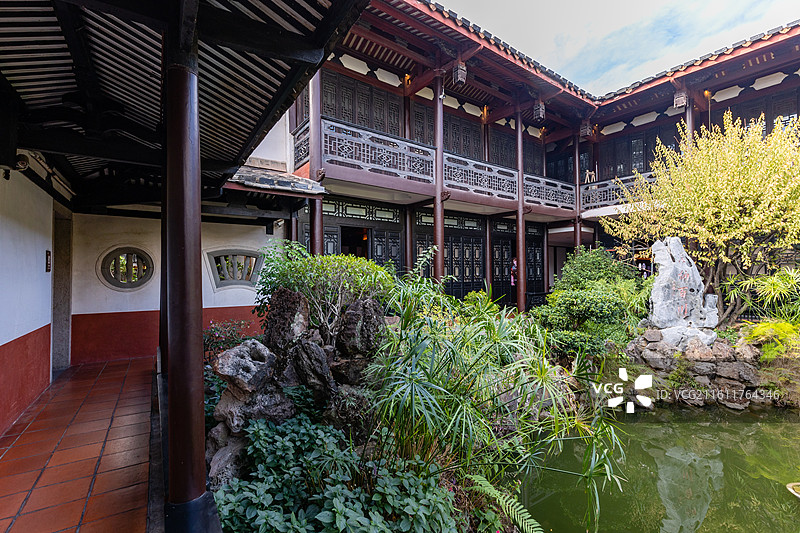 福州市林则徐纪念馆的福建古厝建筑环境局部特写图片素材