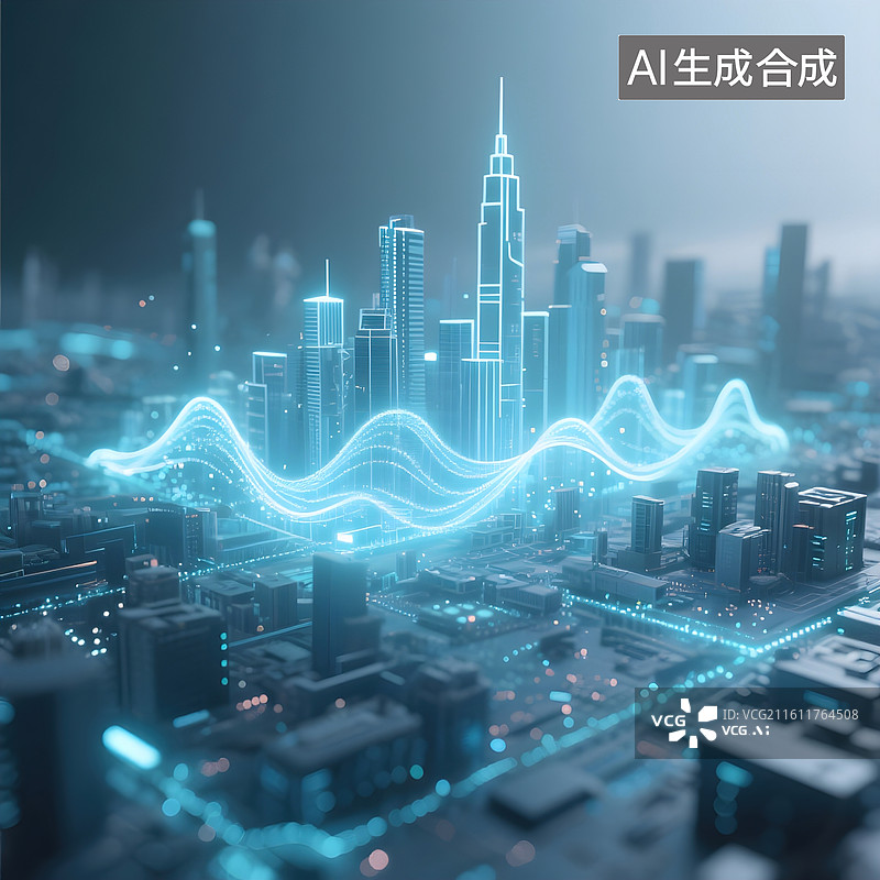 【AI数字艺术】ai芯片与虚拟世界，虚拟城市图片素材