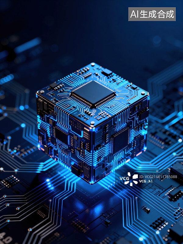 【AI数字艺术】ai芯片与虚拟世界，虚拟城市图片素材