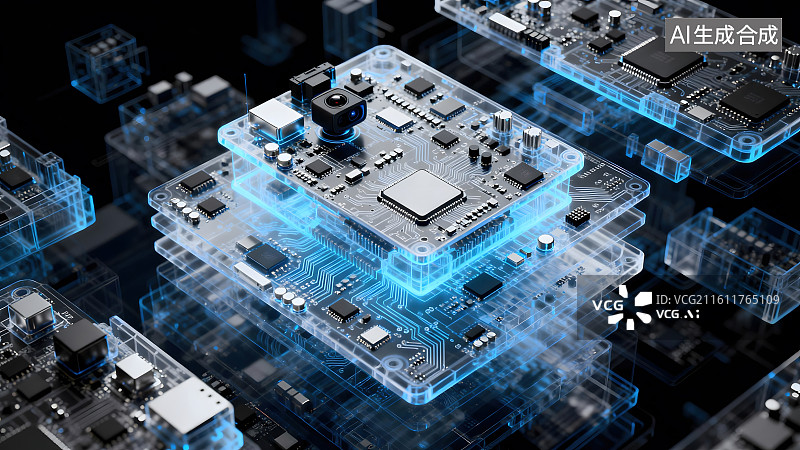 【AI数字艺术】ai芯片与虚拟世界，虚拟城市图片素材