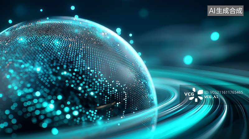【AI数字艺术】互联网科技背景——数字地球图片素材