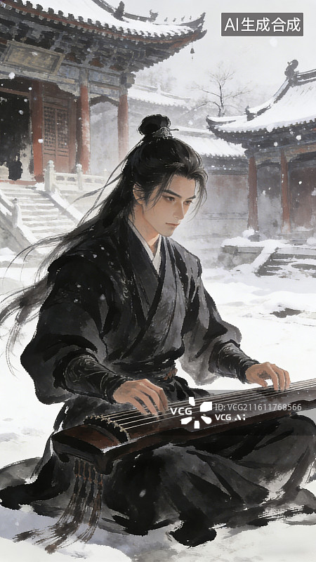 【AI数字艺术】古风武侠水墨壁纸图片素材