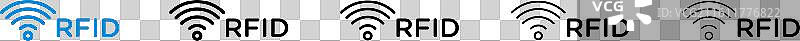 白色背景上的RFID图标集图片素材