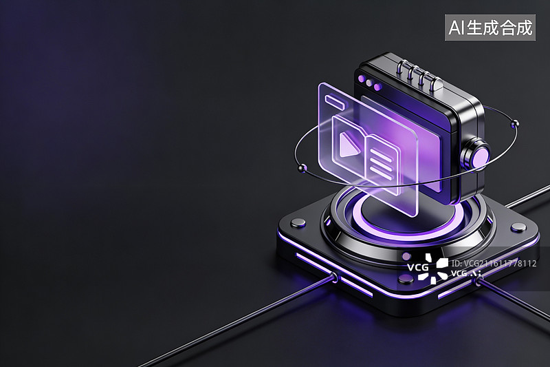 【AI数字艺术】未来科技感电子设备展示图片素材