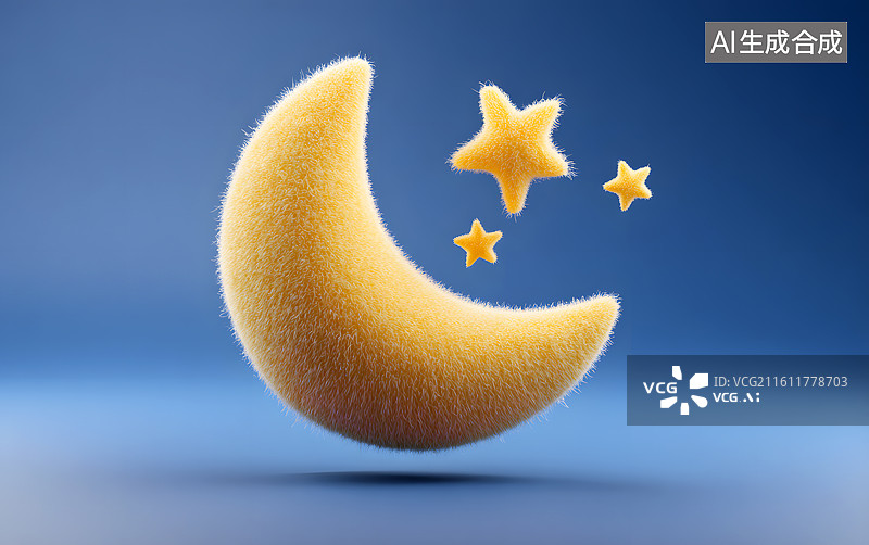 【AI数字艺术】可爱的卡通星星和月亮图片素材