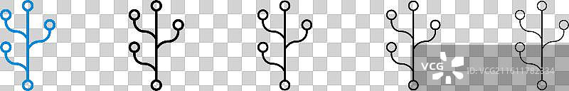 版本控制图标集，白色背景图片素材