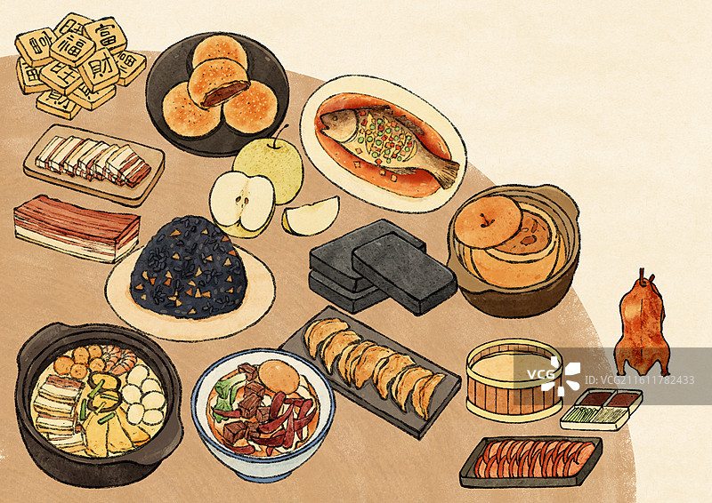 安徽美食插画图片素材