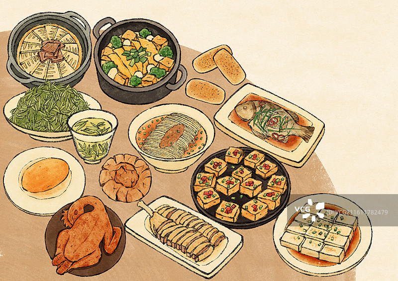 安徽美食插画图片素材