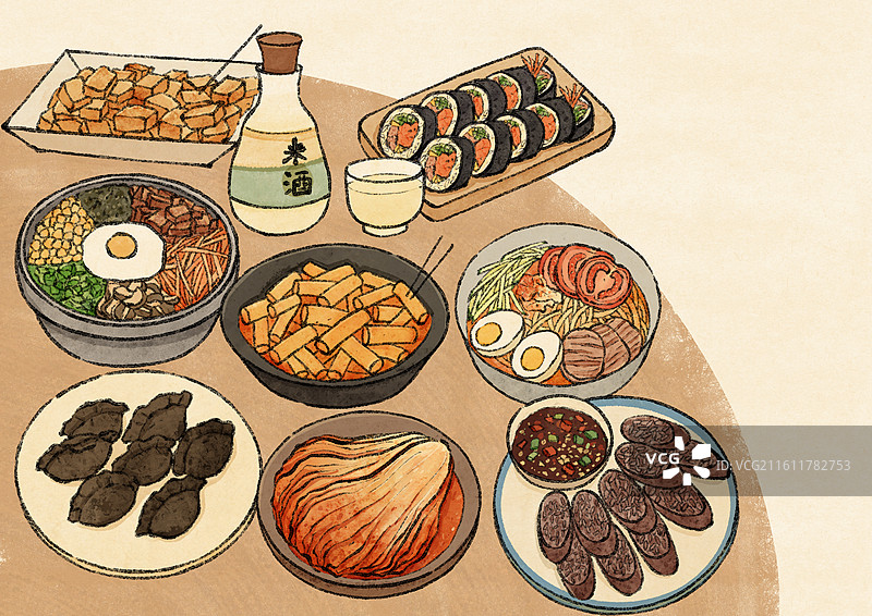 吉林延吉美食插画图片素材