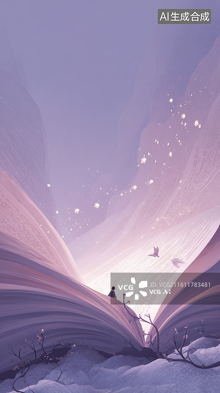 【AI数字艺术】抽象展开书本星文壁纸图片素材