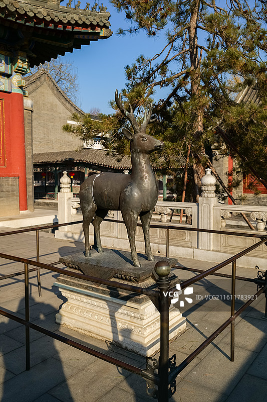 北京大观园-省亲别墅-顾恩思义殿-铜鹿图片素材