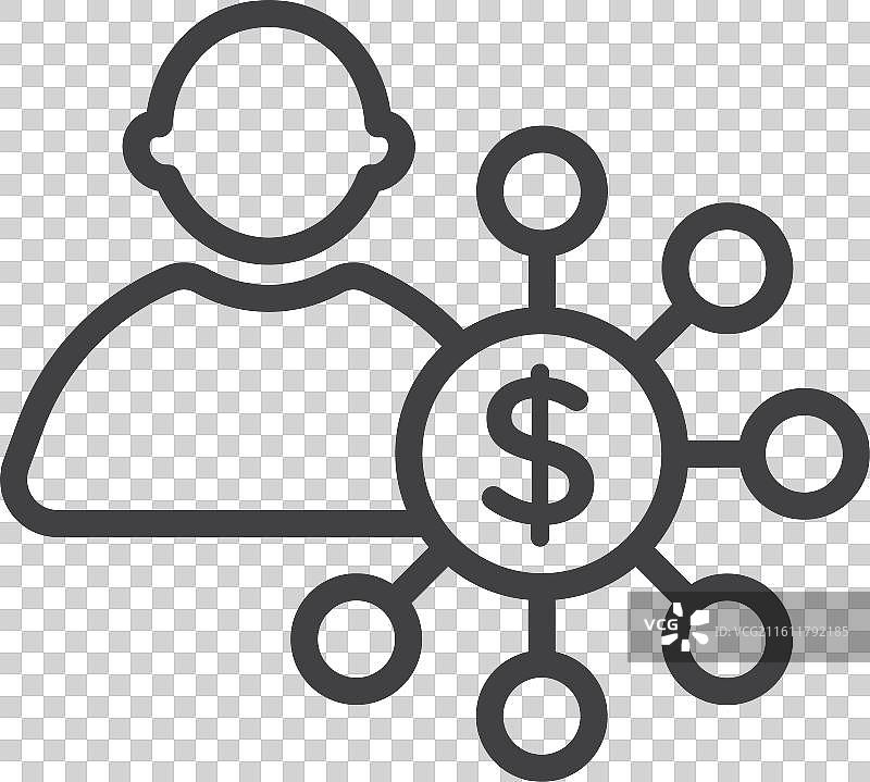 白色背景上的联盟营销图标集图片素材