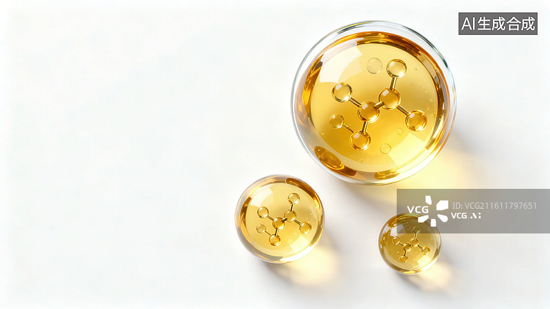 【AI数字艺术】透明球体内的分子结构图片素材