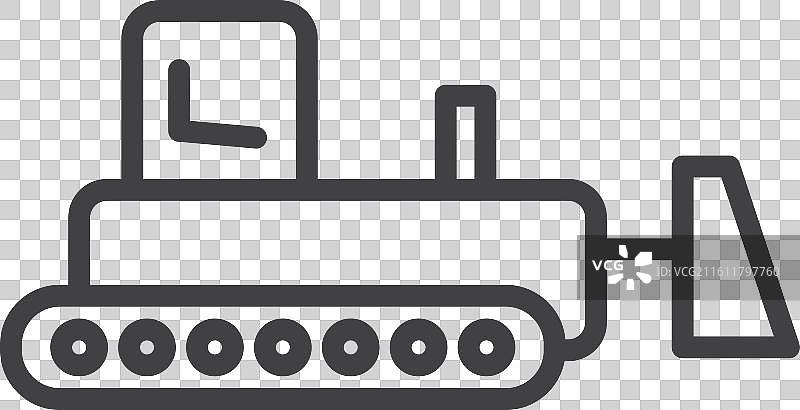 推土机图标集，白色背景图片素材