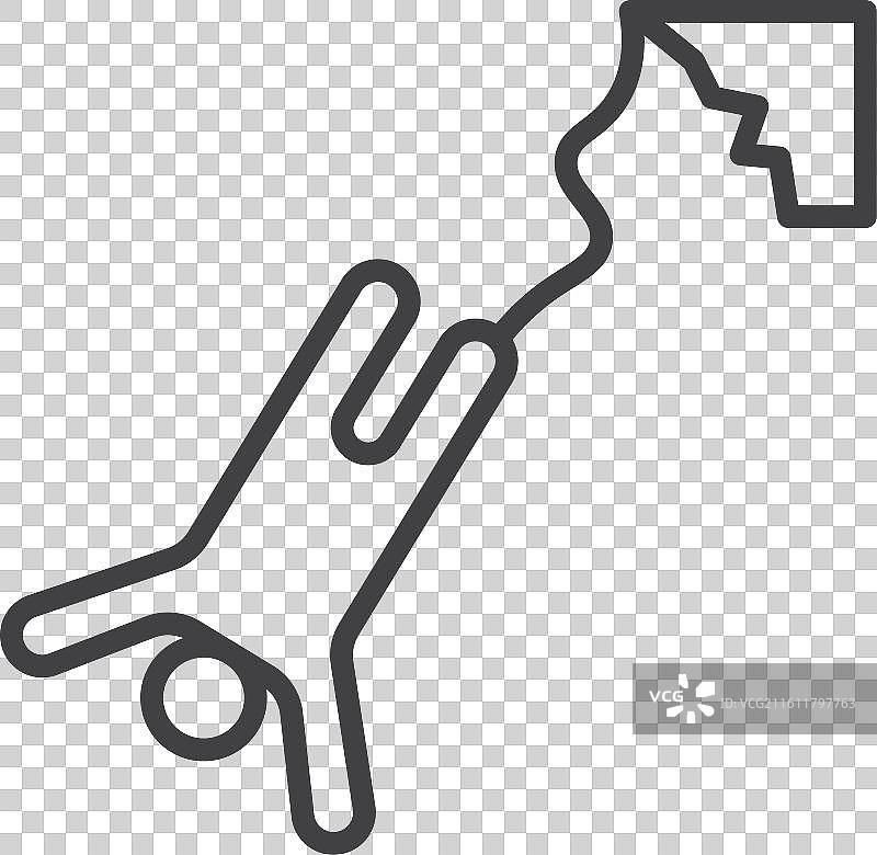 白色背景上的蹦极跳图标集图片素材