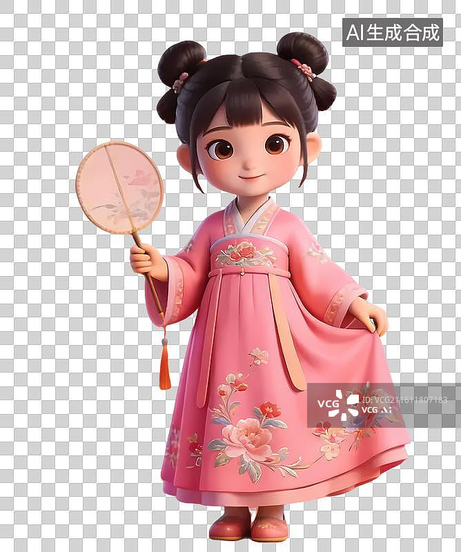 【AI数字艺术】Q版古风汉服女孩图片素材