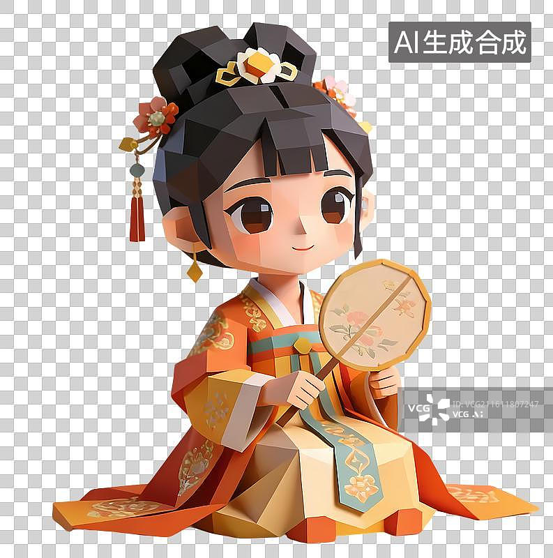 【AI数字艺术】Q版古风汉服女孩图片素材