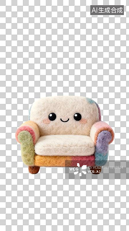 【AI数字艺术】毛毡风格的彩色沙发图片素材