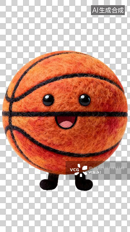 【AI数字艺术】毛毡风格可爱的篮球图片素材