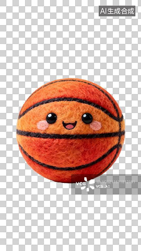【AI数字艺术】毛毡风格可爱的篮球图片素材